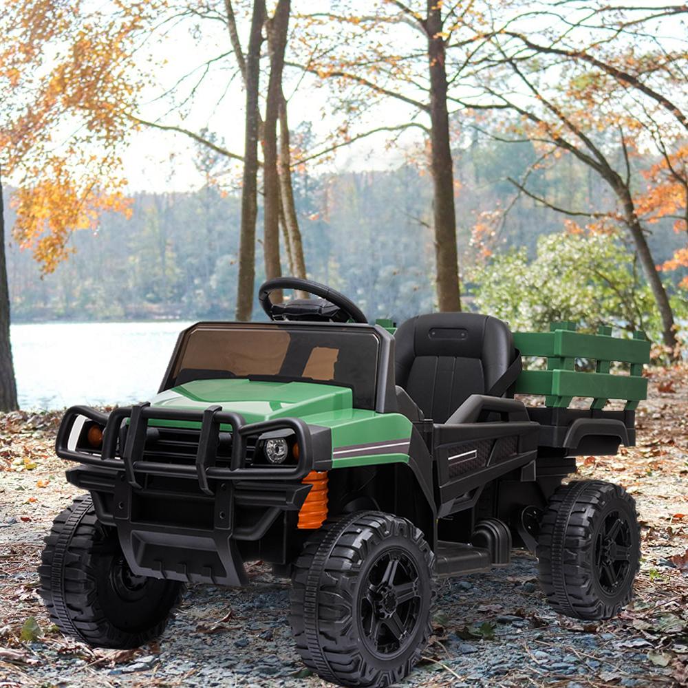 Enyopro™ 12v Kids Ride On Green Truck Kids Cars