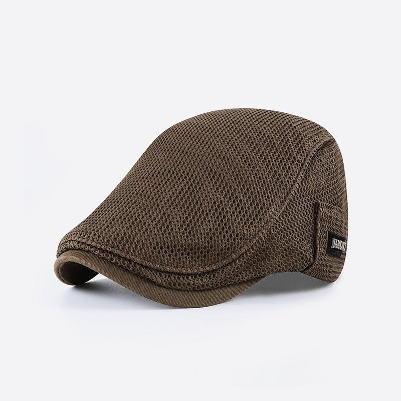 Men's Summer Mesh Newsboy Flat Cap Trucker Hat Sun Hat Adjustable