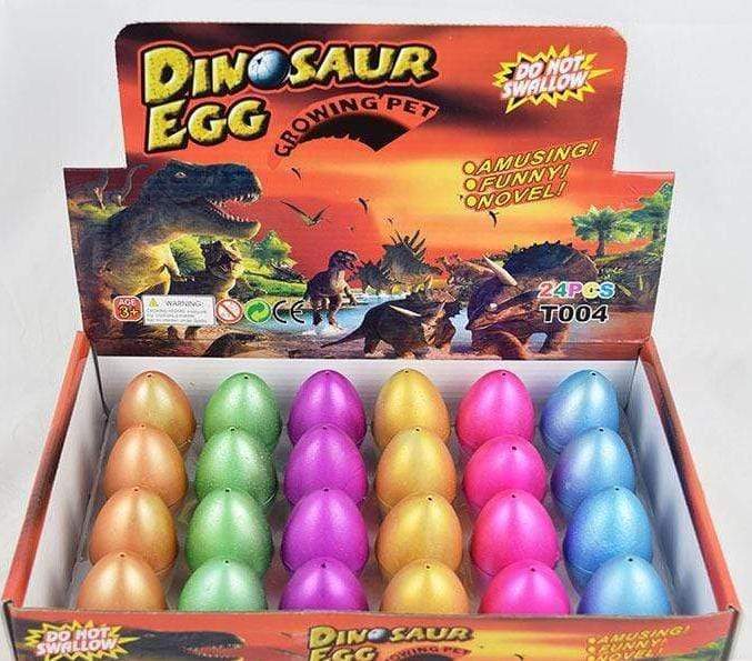 60 Pack Easter Hatching Dinosaur Eggs Toy Grow a Dinosaur Crack in Water 24 Pcs Shiny Single Color(Big Size)