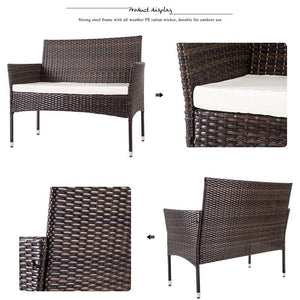 4 Pieces Wicker Patio Sets