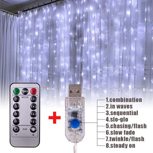 3M x 3M 300-LED Outdoor Decoration Curtain String Light