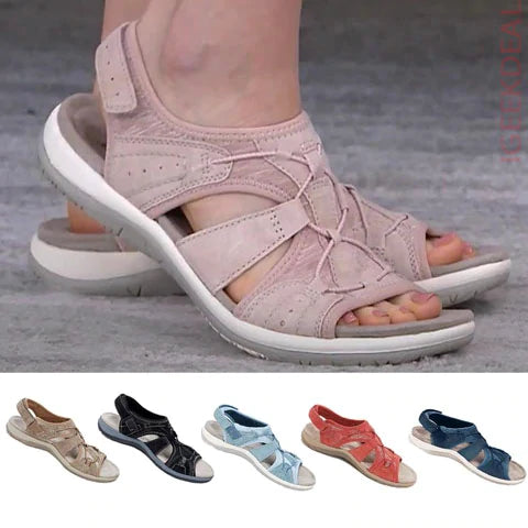 Women's Soft Adjustable Sandals, Orthotic Plantar Fasciitis Arch Support Sandals for Flat Feet