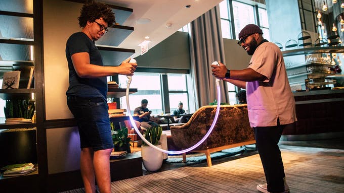 Light Pong: the 1-dimensional game console