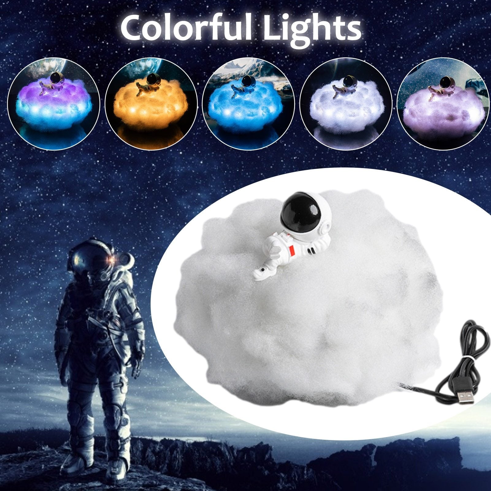 Buy 2 Free Shipping - LED Colorful Clouds Astronaut Lamp