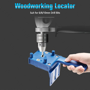 1-44pcs Wood Doweling Jig Handheld Pocket System 6/8/10mm Drill Bit