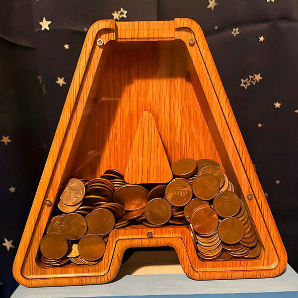 Christmas Sales Personalized Wood Gift Piggy Bank For Kids
